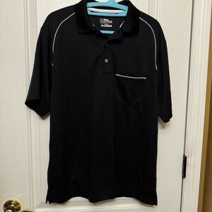 PGA Tour Men's Black Polo Shirt M Short Sleeve Cool Fit Design